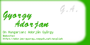 gyorgy adorjan business card