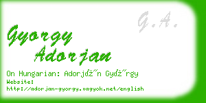 gyorgy adorjan business card